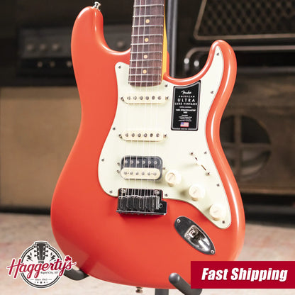 Fender American Ultra Luxe Vintage '60s Stratocaster HSS Electric Guitar - Fiesta Red with Hardshell Case