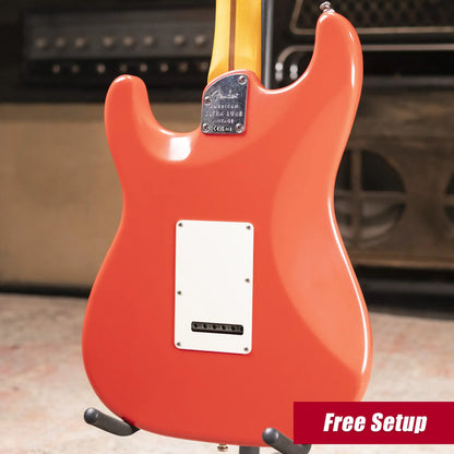 Fender American Ultra Luxe Vintage '60s Stratocaster HSS Electric Guitar - Fiesta Red with Hardshell Case