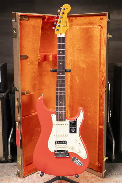 Fender American Ultra Luxe Vintage '60s Stratocaster HSS Electric Guitar - Fiesta Red with Hardshell Case