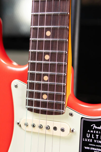 Fender American Ultra Luxe Vintage '60s Stratocaster HSS Electric Guitar - Fiesta Red with Hardshell Case