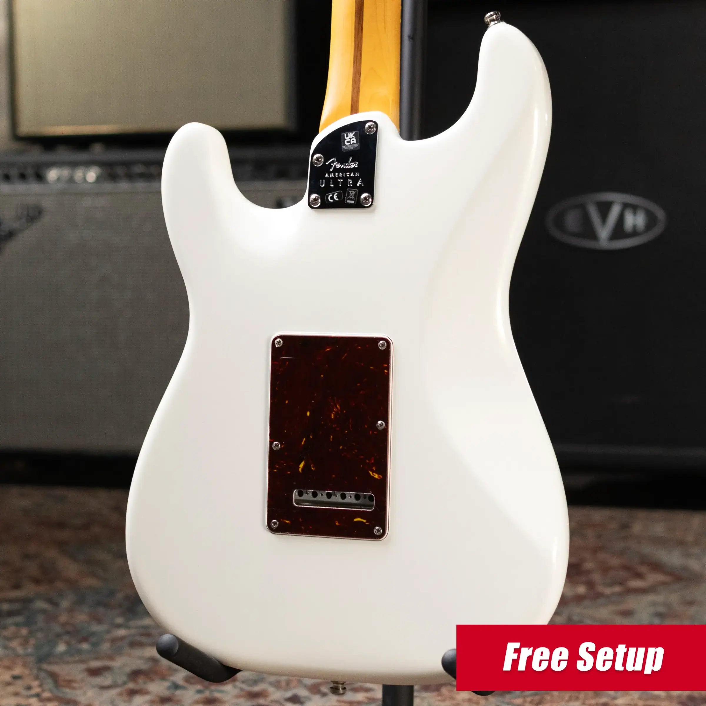 Fender American Ultra Stratocaster Guitar - Arctic Pearl with Hardshell Case - Used