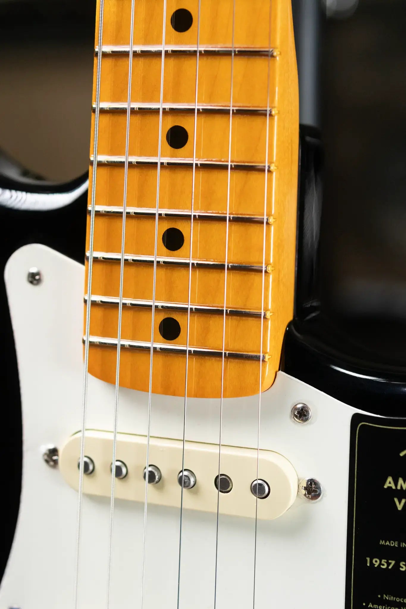 Fender American Vintage II 1957 Stratocaster, Maple Fingerboard - Black with Vintage-Style Tweed Hardshell Case - Used