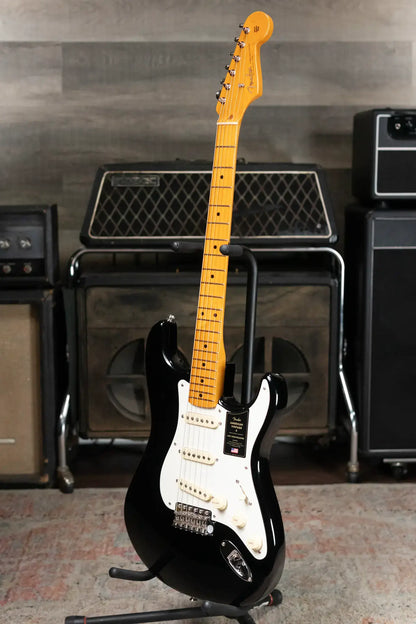 Fender American Vintage II 1957 Stratocaster, Maple Fingerboard - Black with Vintage-Style Tweed Hardshell Case - Used