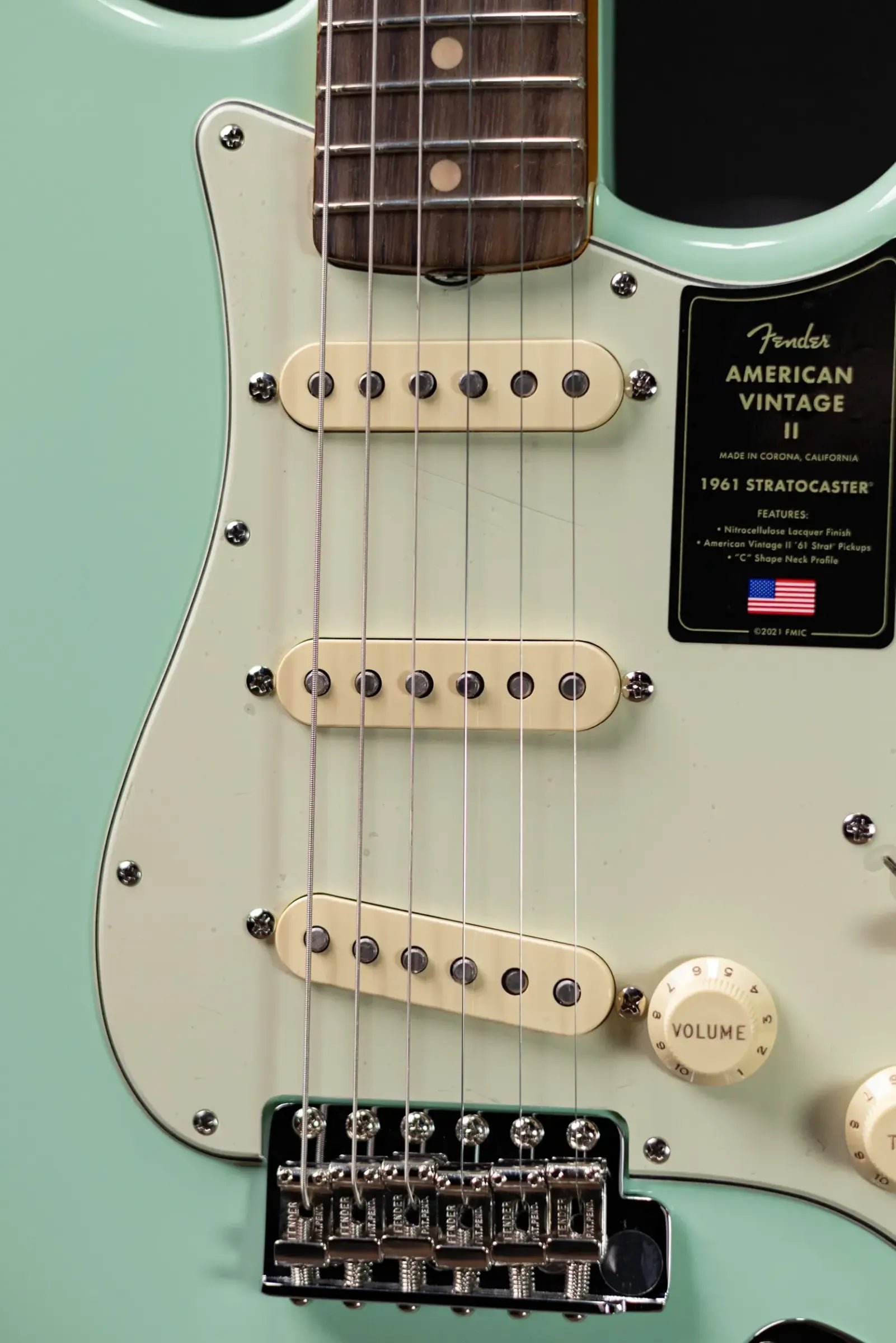 Fender American Vintage II 1961 Stratocaster Electric Guitar - Surf Green with Hardshell Case