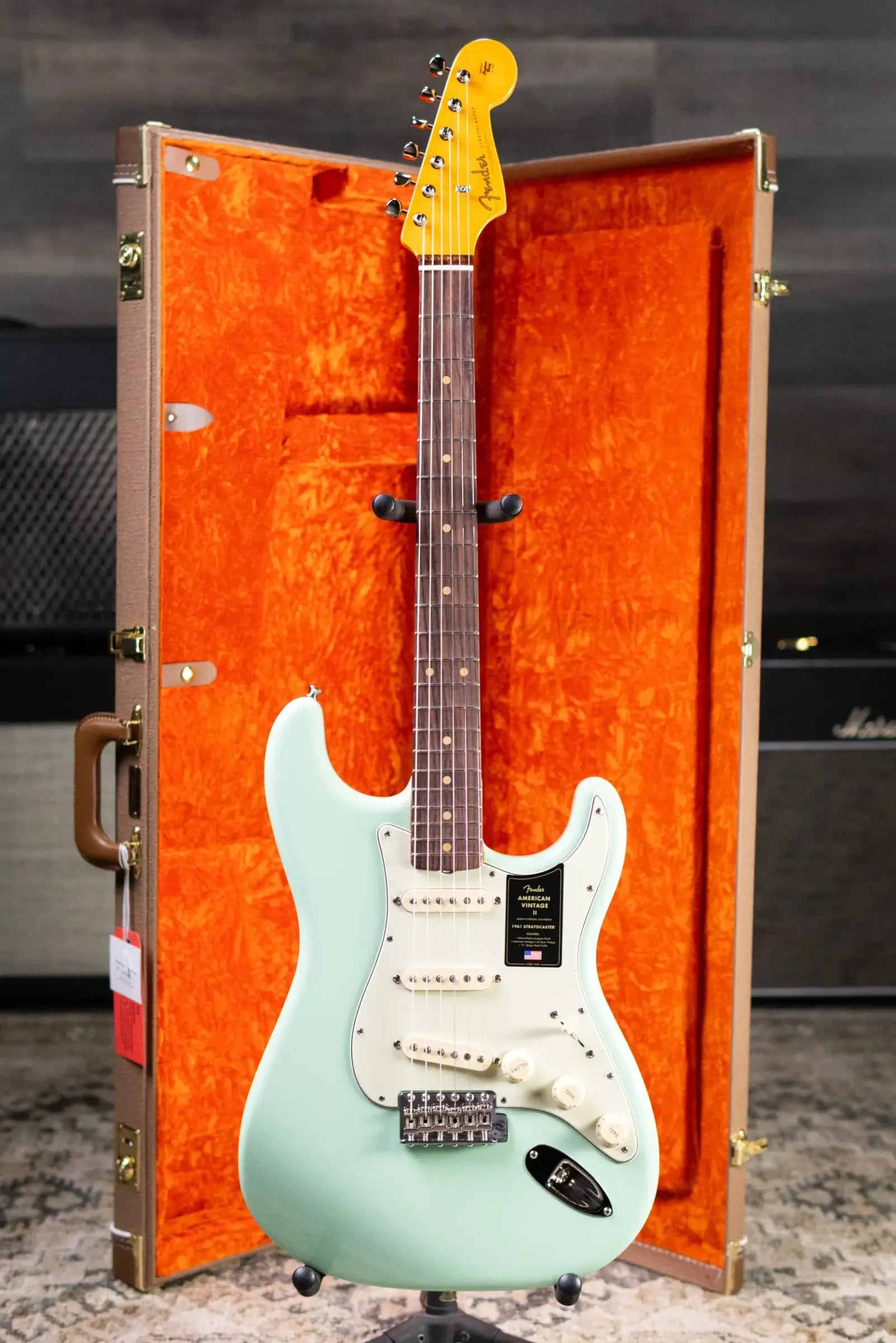 Fender American Vintage II 1961 Stratocaster Electric Guitar - Surf Green with Hardshell Case