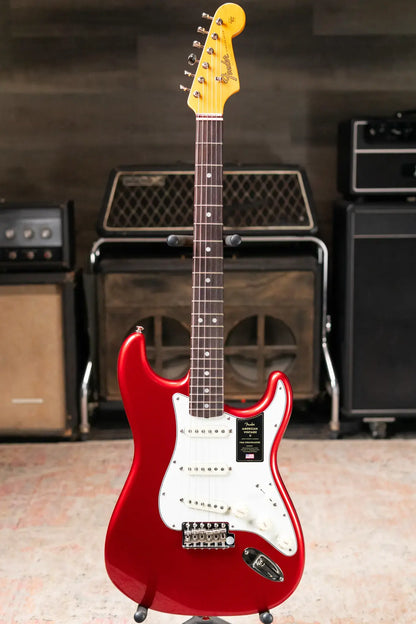 Fender American Vintage II 1965 Stratocaster, Round-Lam Rosewood Fingerboard - Candy Apple Red with Hardshell Case