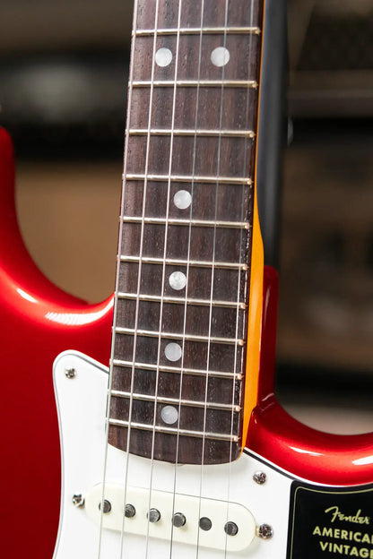 Fender American Vintage II 1965 Stratocaster, Round-Lam Rosewood Fingerboard - Candy Apple Red with Hardshell Case