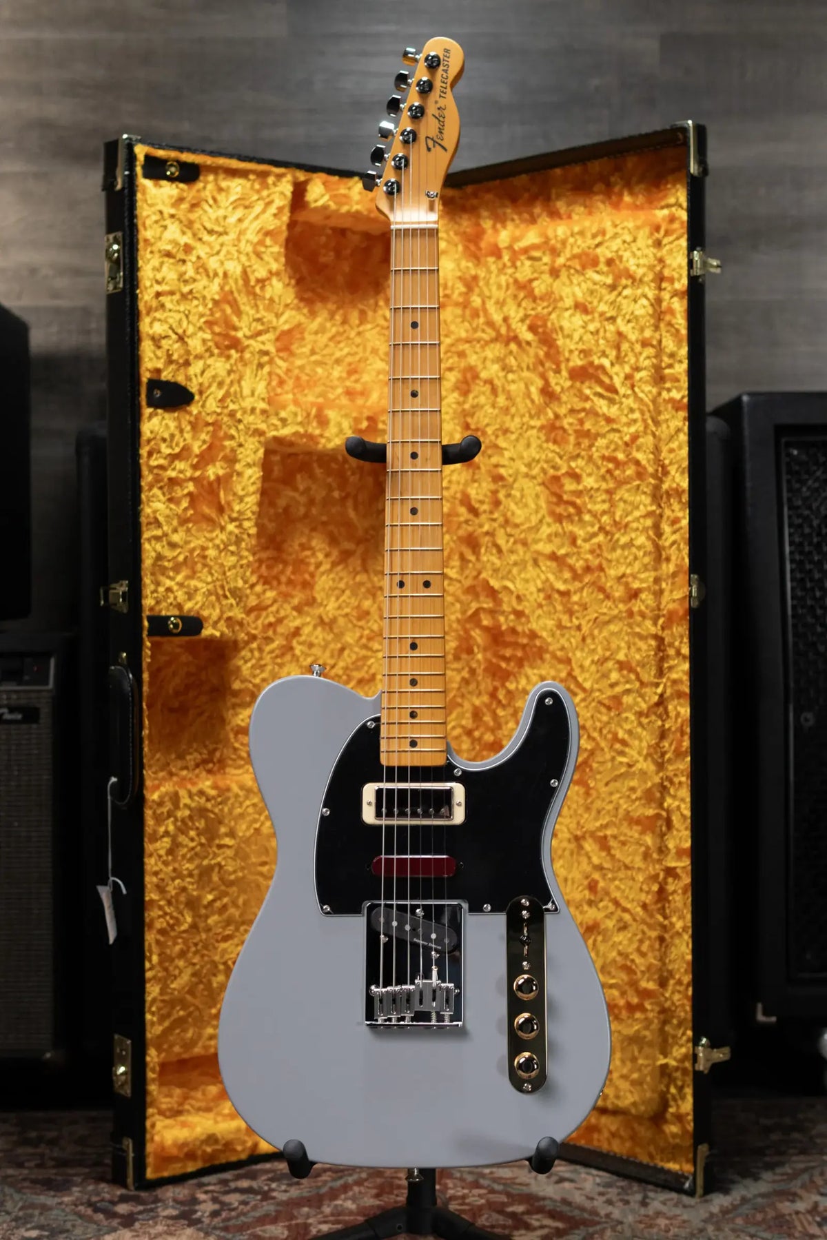 Fender Brent Mason Telecaster Electric Guitar - Primer Gray with Hardshell Case