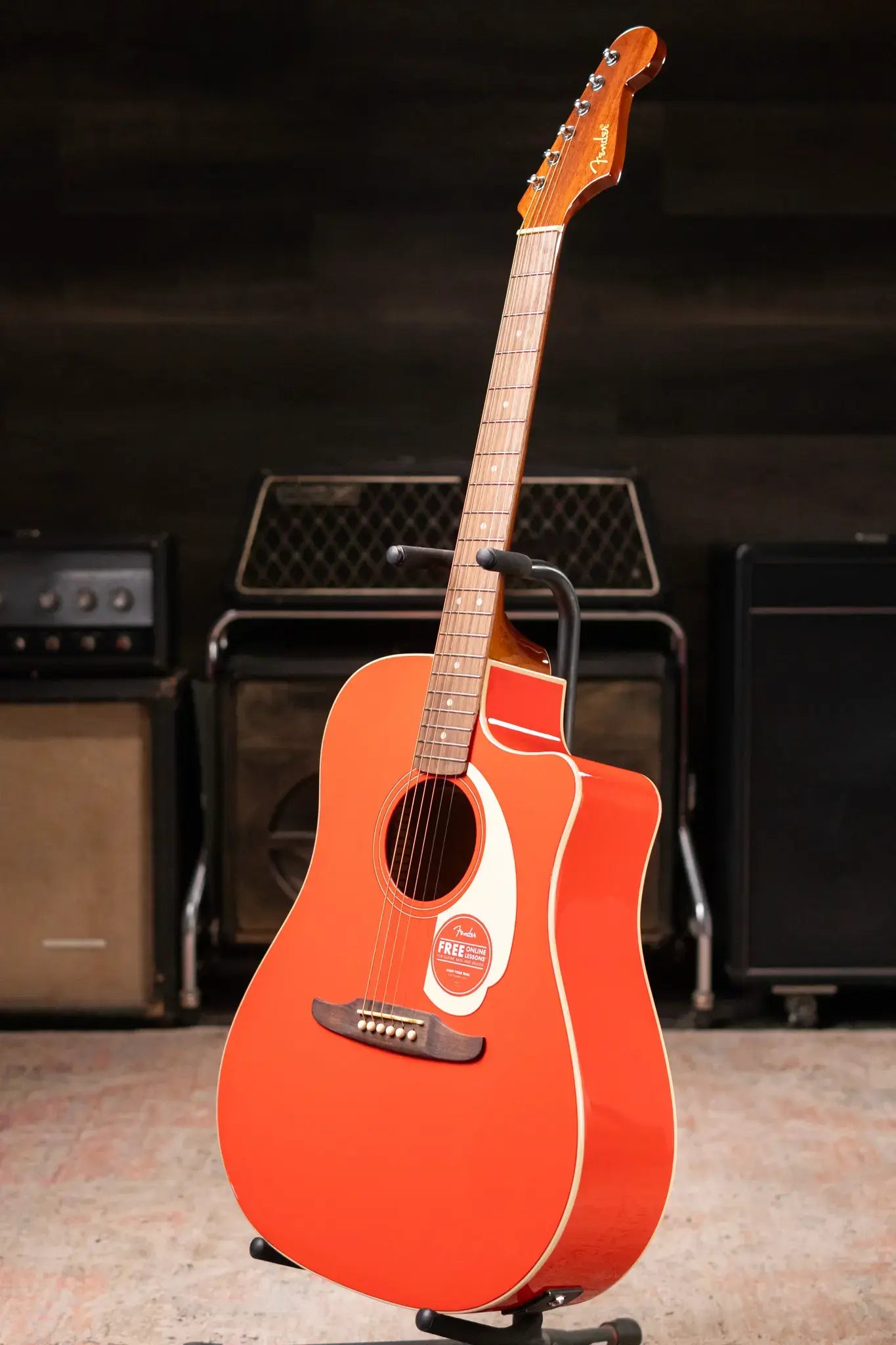 Fender California Standard Redondo CE Acoustic/Electric Guitar - Fiesta Red
