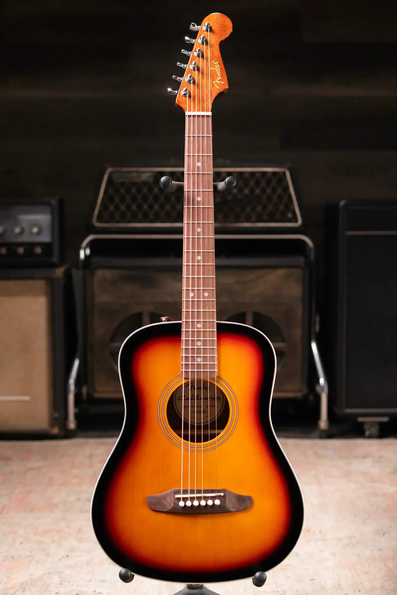 Fender California Standard Redondo Mini Acoustic Guitar - 3-Color Sunburst with Gig Bag
