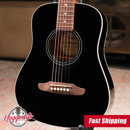 Fender California Standard Redondo Mini Acoustic Guitar - Black with Gig Bag