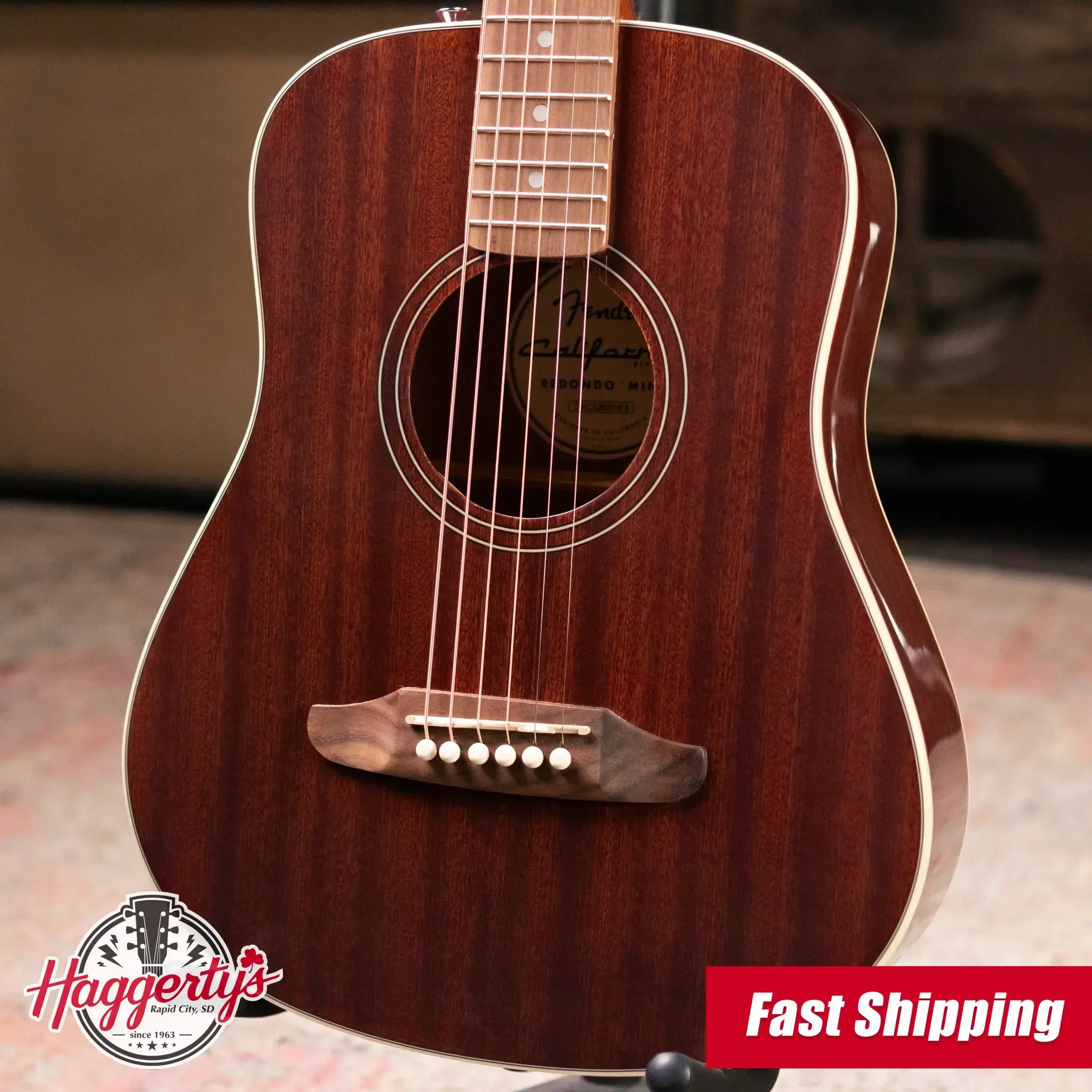 Fender California Standard Redondo Mini Acoustic Guitar - Natural Sapele with Gig Bag