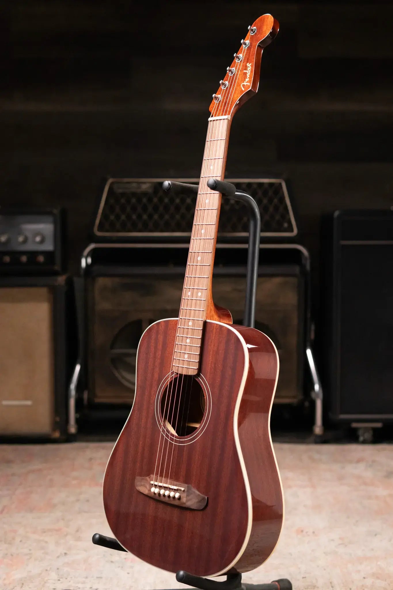 Fender California Standard Redondo Mini Acoustic Guitar - Natural Sapele with Gig Bag