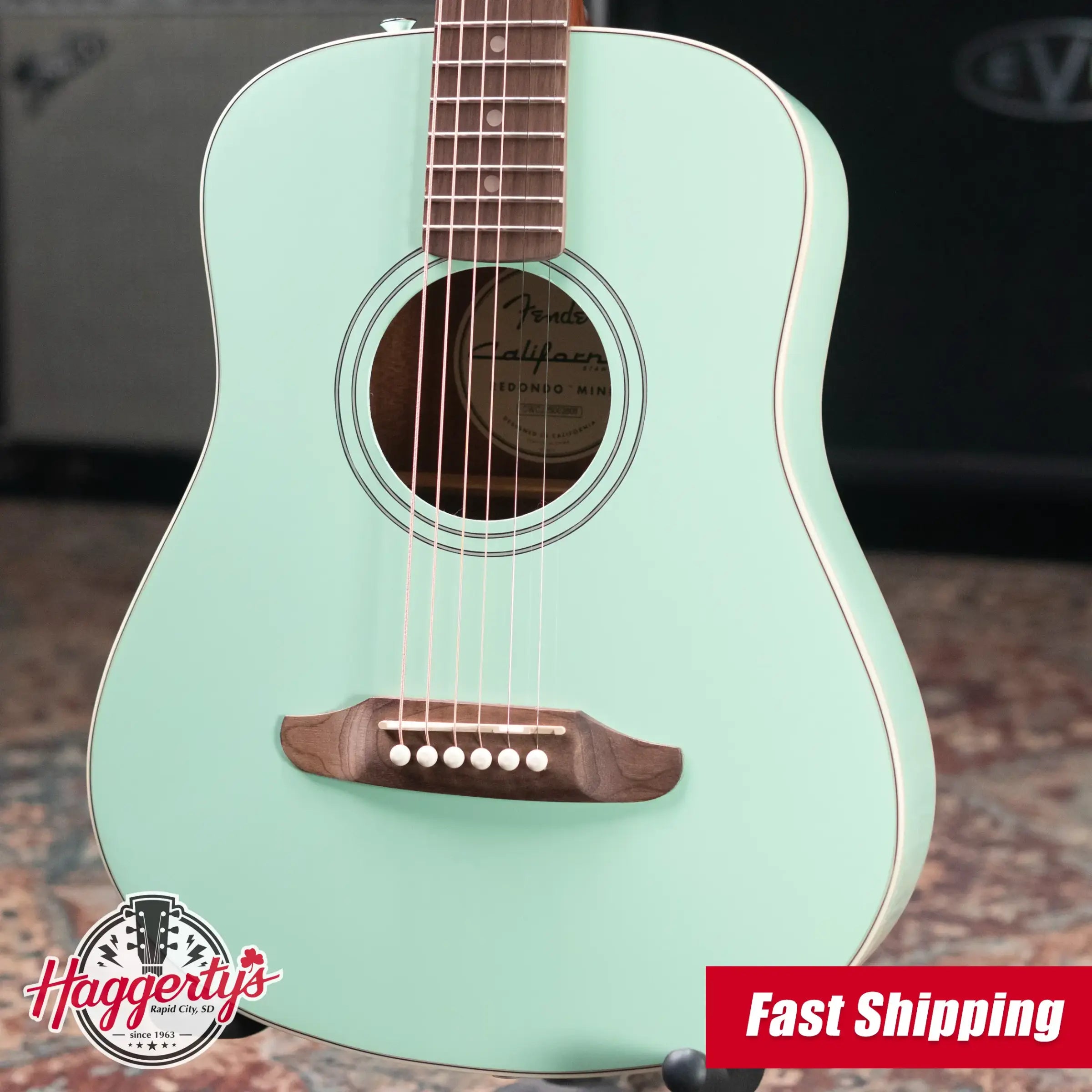 Fender California Standard Redondo Mini Acoustic Guitar - Surf Green with Gig Bag