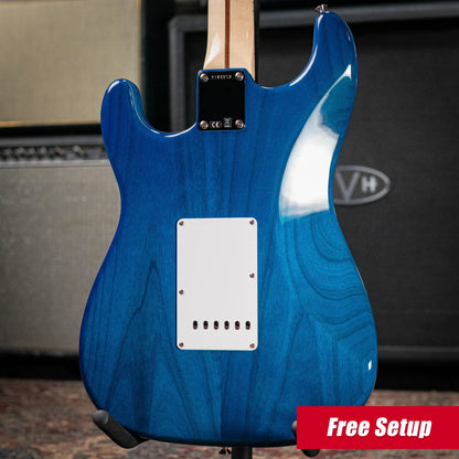 Fender Custom Shop 1955 Stratocaster Electric Guitar - Quilted Sapphire Blue Transparent with Hardshell Case