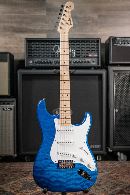 Fender Custom Shop 1955 Stratocaster Electric Guitar - Quilted Sapphire Blue Transparent with Hardshell Case