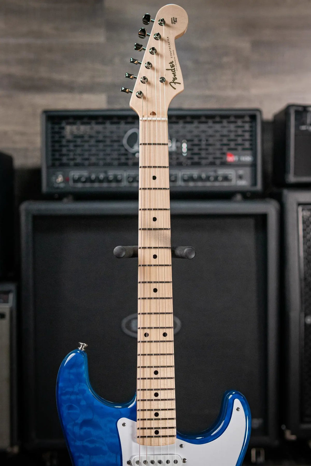 Fender Custom Shop 1955 Stratocaster Electric Guitar - Quilted Sapphire Blue Transparent with Hardshell Case