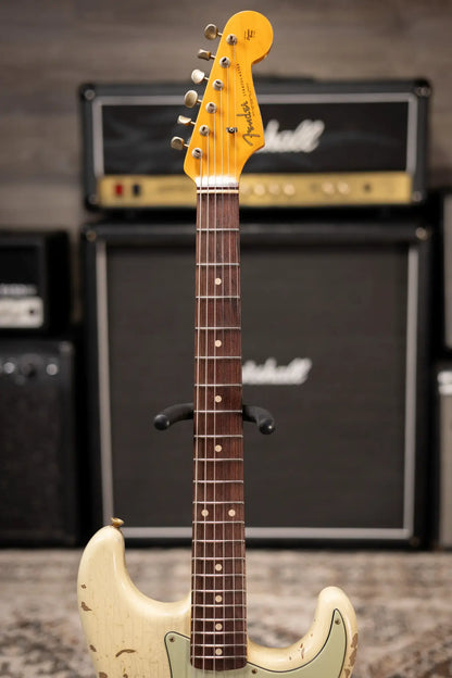 Fender Custom Shop 1962 Stratocaster Heavy Relic Electric Guitar - Vintage White with Hardshell Case