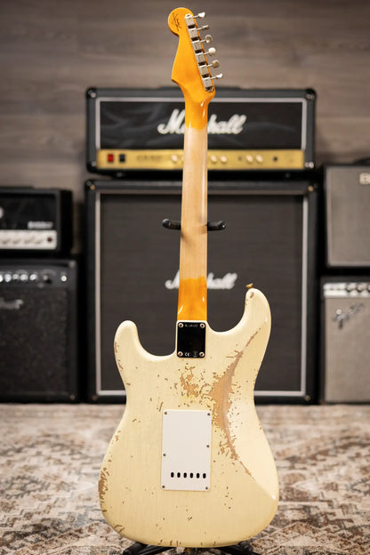 Fender Custom Shop 1962 Stratocaster Heavy Relic Electric Guitar - Vintage White with Hardshell Case