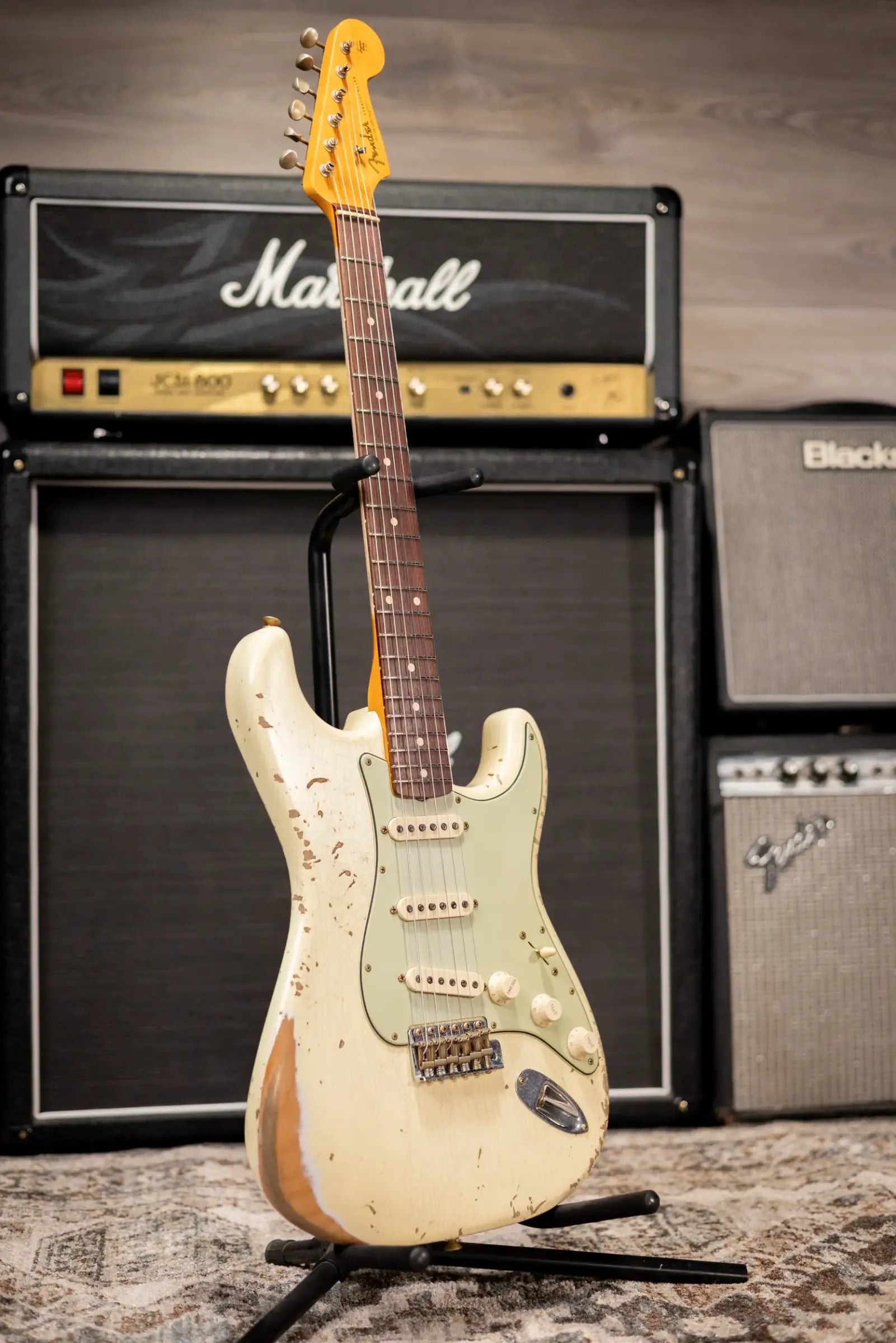 Fender Custom Shop 1962 Stratocaster Heavy Relic Electric Guitar - Vintage White with Hardshell Case