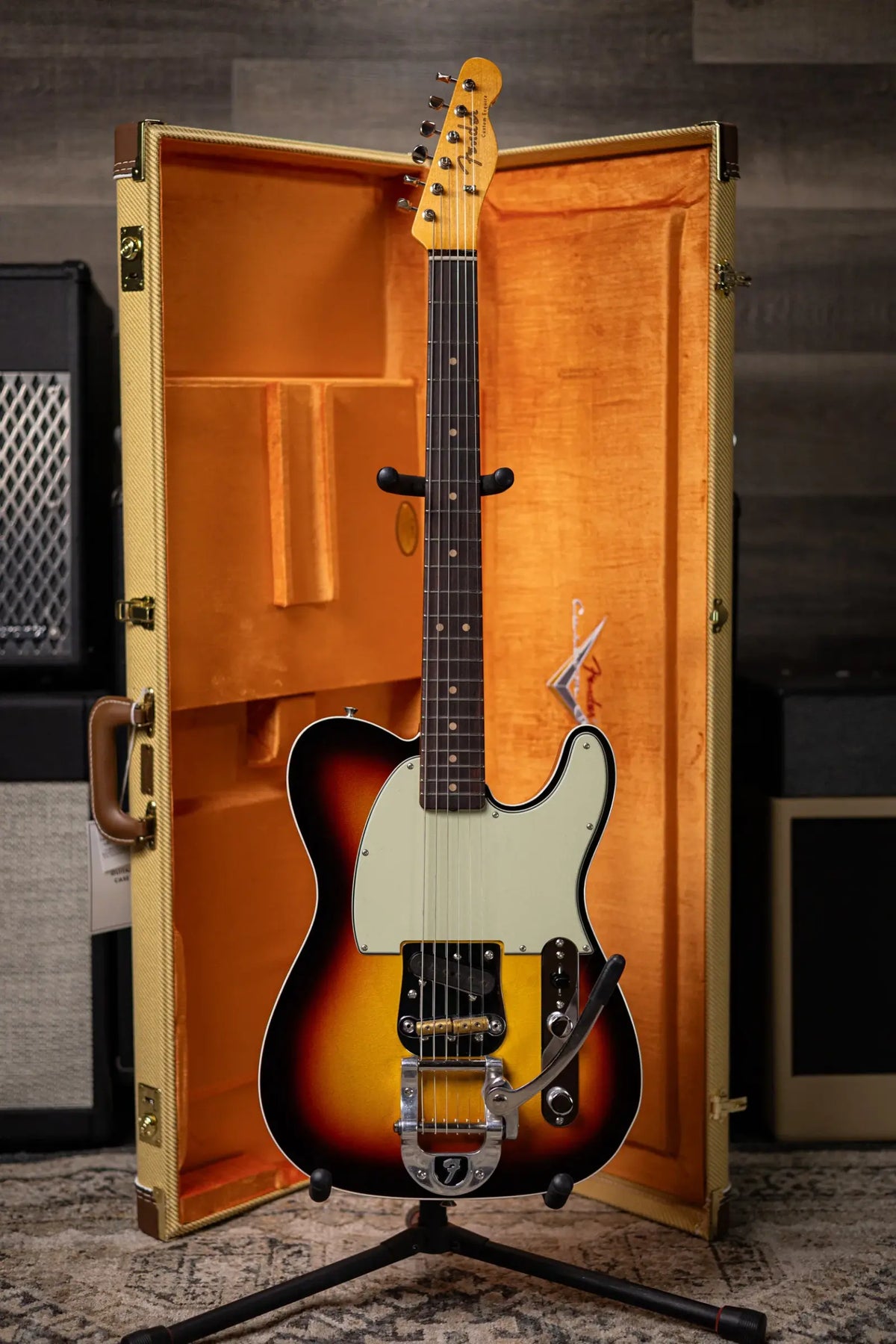 Fender Custom Shop 1963 Esquire Custom Bigsby DLX Closet Classic Electric Guitar - Faded 3-Color Sunburst with Hardshell Case