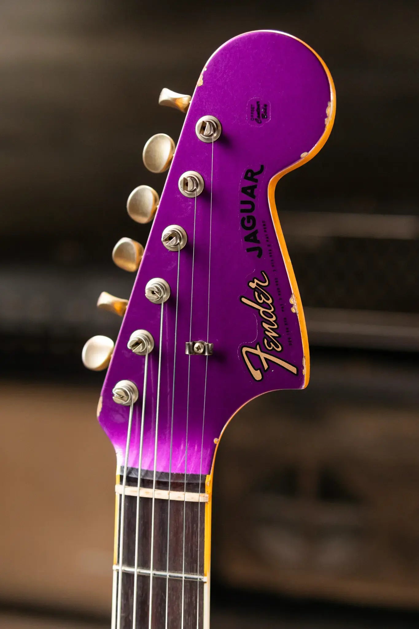 Fender Custom Shop 1965 Jaguar Heavy Relic Electric Guitar - Faded Purple Metallic with Hardshell Case