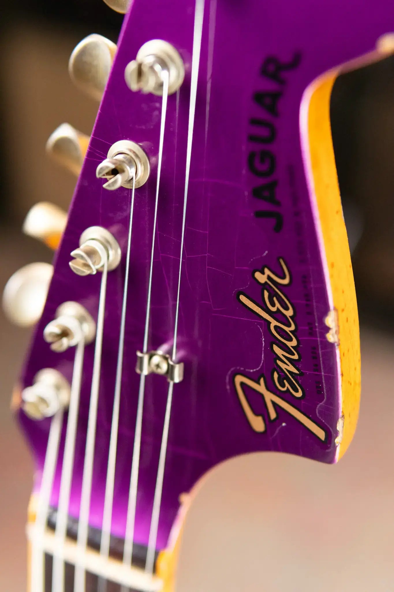 Fender Custom Shop 1965 Jaguar Heavy Relic Electric Guitar - Faded Purple Metallic with Hardshell Case