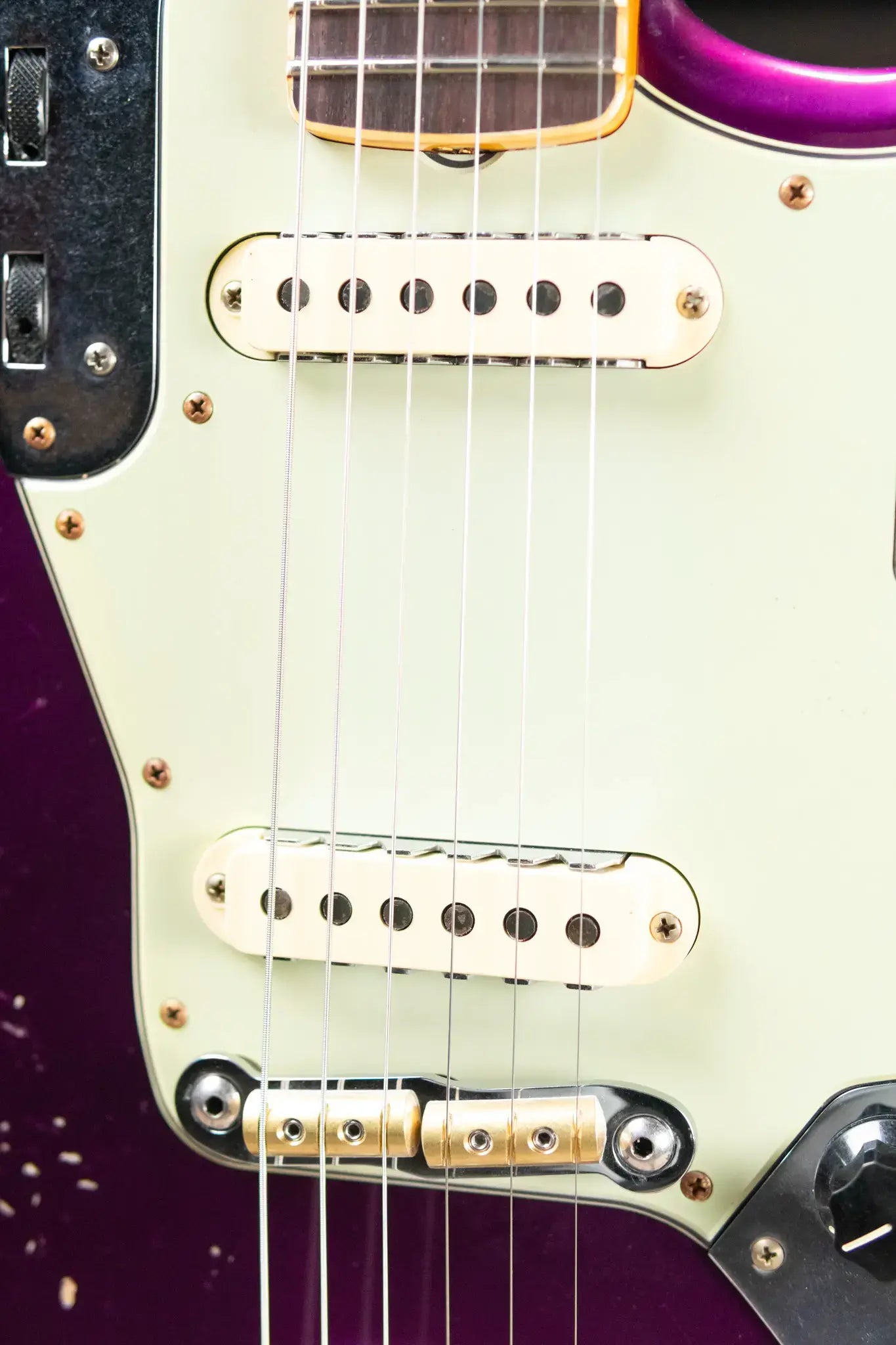 Fender Custom Shop 1965 Jaguar Heavy Relic Electric Guitar - Faded Purple Metallic with Hardshell Case