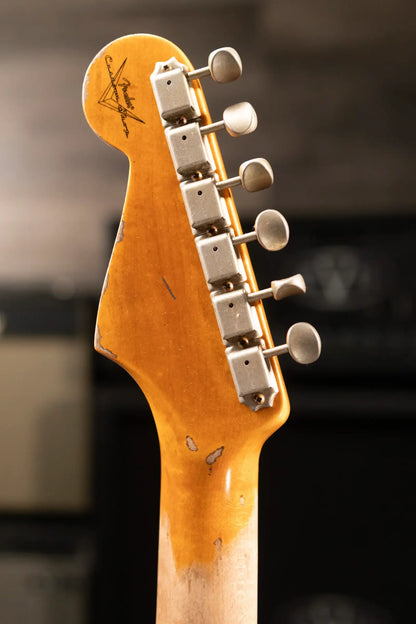 Fender Custom Shop 1965 Stratocaster Super Heavy Relic Electric Guitar - Super Faded Aged Firemist Silver over 3-Color Sunburst with Hardshell Case