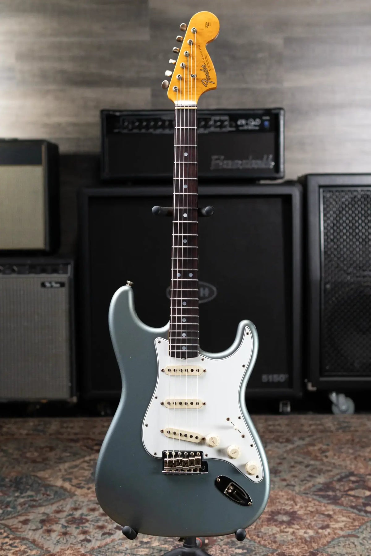 Fender Custom Shop 1966 Stratocaster Journeyman Relic Electric Guitar - Aged Iced Blue Metallic with Hardshell Case