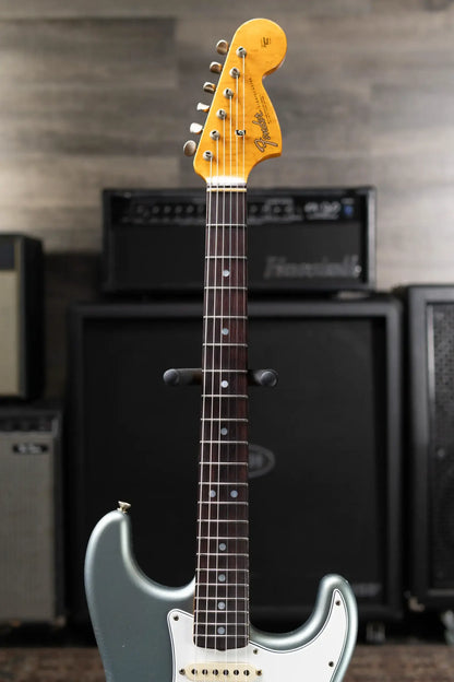 Fender Custom Shop 1966 Stratocaster Journeyman Relic Electric Guitar - Aged Iced Blue Metallic with Hardshell Case