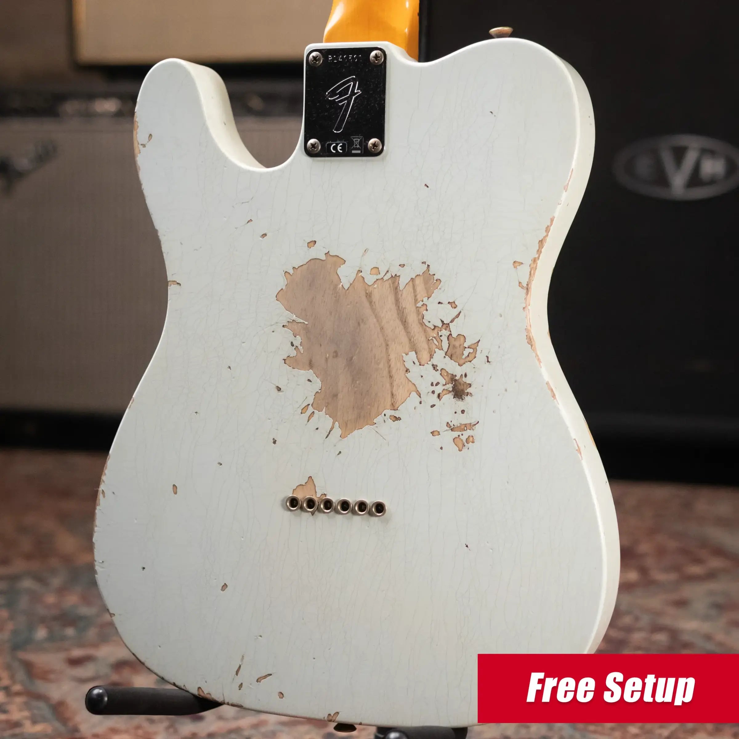 Fender Custom Shop 1970s Tele Custom Heavy Relic, Quartersawn Maple Fingerboard Electric Guitar - Super Faded Aged Sonic Blue with Hardshell Case
