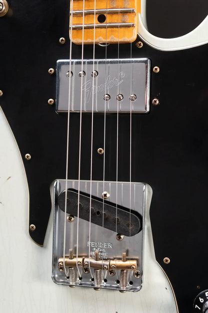 Fender Custom Shop 1970s Tele Custom Heavy Relic, Quartersawn Maple Fingerboard Electric Guitar - Super Faded Aged Sonic Blue with Hardshell Case