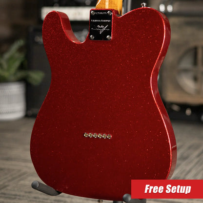 Fender Custom Shop 2026 NAMM #180 Limited Edition Custom Deluxe Roasted Telecaster NOS with Matching Headcap Electric Guitar - Red Sparkle with Hardshell Case