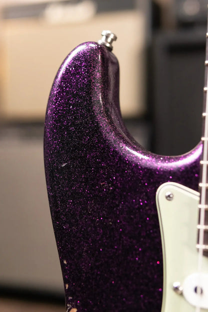 Fender Custom Shop Custom Deluxe HB S-1 Strat Relic Electric Guitar - Magenta Sparkle with Closet Classic Hardware and Hardshell Case