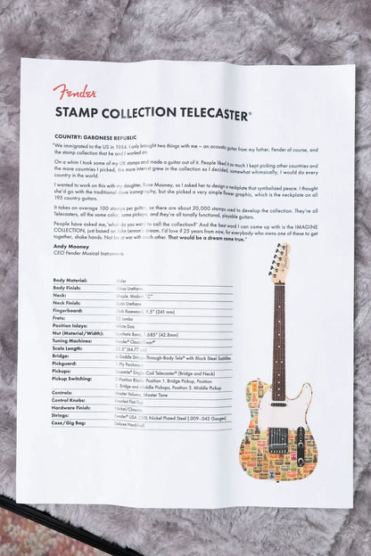 Fender Custom Shop "Imagine" World Stamp Collection Telecaster - Gabonese Republic with Hardshell Case - Floor Model