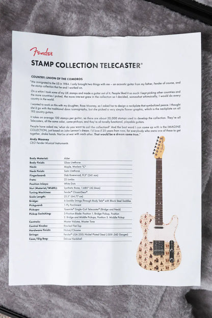 Fender Custom Shop "Imagine" World Stamp Collection Telecaster, Union of the Comoros w/ Hardshell Case