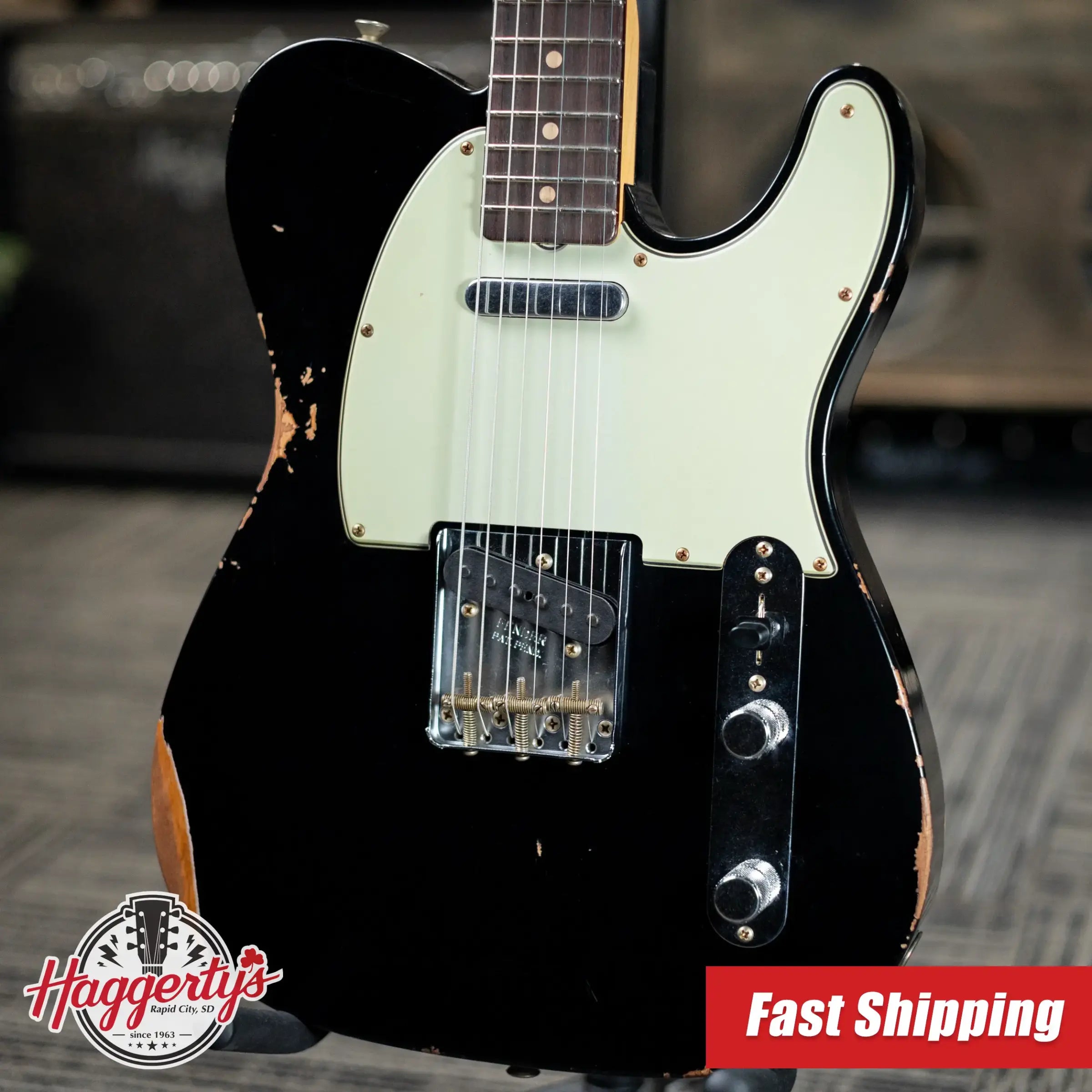 Fender Custom Shop LR25 1963 Telecaster Electric Guitar - Relic Black with Hardshell Case