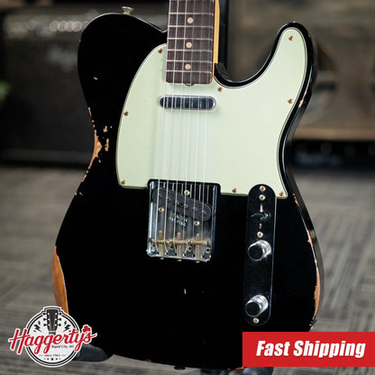 Fender Custom Shop LR25 1963 Telecaster Electric Guitar - Relic Black with Hardshell Case