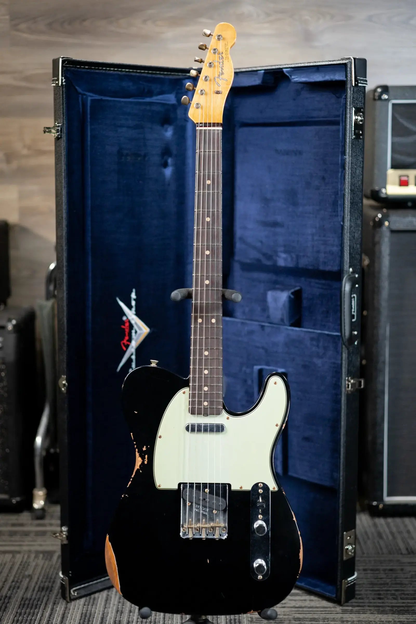 Fender Custom Shop LR25 1963 Telecaster Electric Guitar - Relic Black with Hardshell Case