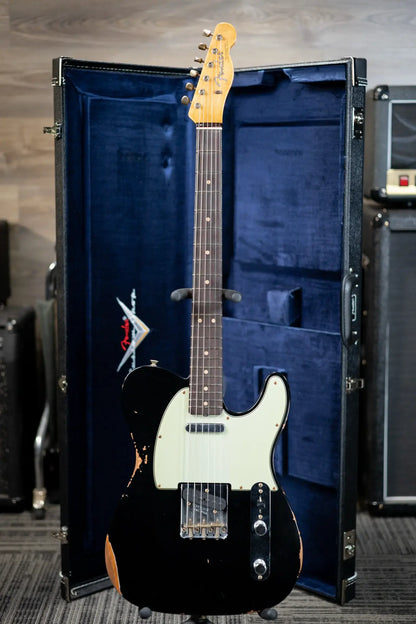 Fender Custom Shop LR25 1963 Telecaster Electric Guitar - Relic Black with Hardshell Case