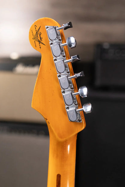 Fender Custom Shop LR25-Custom Deluxe HBS-1 Stratocaster Heavy Relic Electric Guitar - Seafoam Green Sparkle/3-Color Sunburst with Hardshell Case