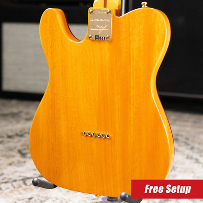 Fender Custom Shop Limited Edition Deluxe AAA Flame Telecaster Electric Guitar - Amber with Hardshell Case