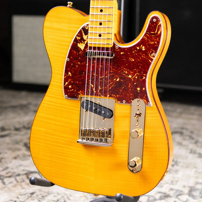 Fender Custom Shop Limited Edition Deluxe AAA Flame Telecaster Electric Guitar - Amber with Hardshell Case