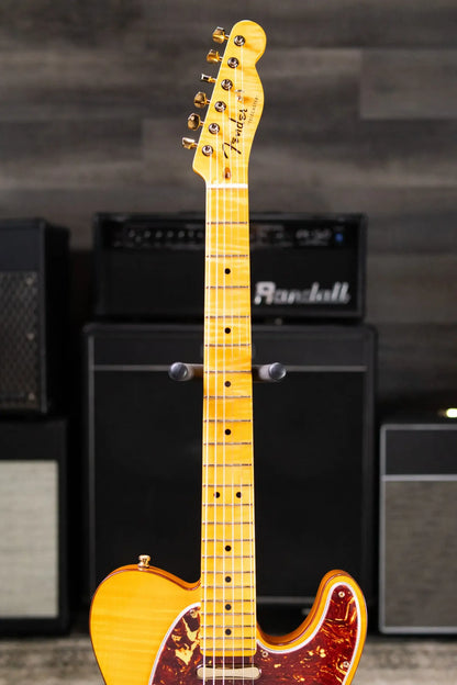 Fender Custom Shop Limited Edition Deluxe AAA Flame Telecaster Electric Guitar - Amber with Hardshell Case