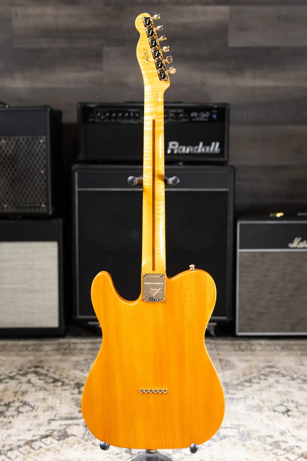 Fender Custom Shop Limited Edition Deluxe AAA Flame Telecaster Electric Guitar - Amber with Hardshell Case
