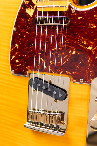 Fender Custom Shop Limited Edition Deluxe AAA Flame Telecaster Electric Guitar - Amber with Hardshell Case