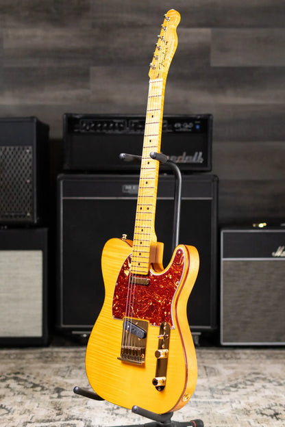 Fender Custom Shop Limited Edition Deluxe AAA Flame Telecaster Electric Guitar - Amber with Hardshell Case
