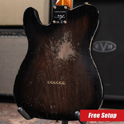 Fender Custom Shop Limited Edition Roasted Reverse '50s Telecaster Heavy Relic Electric Guitar - Ebony Transparent with Hardshell Case
