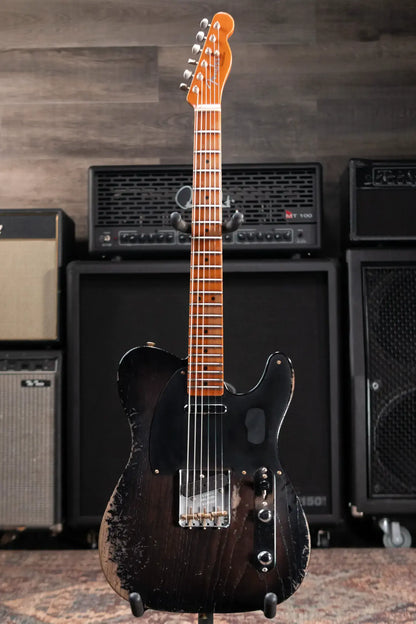 Fender Custom Shop Limited Edition Roasted Reverse '50s Telecaster Heavy Relic Electric Guitar - Ebony Transparent with Hardshell Case